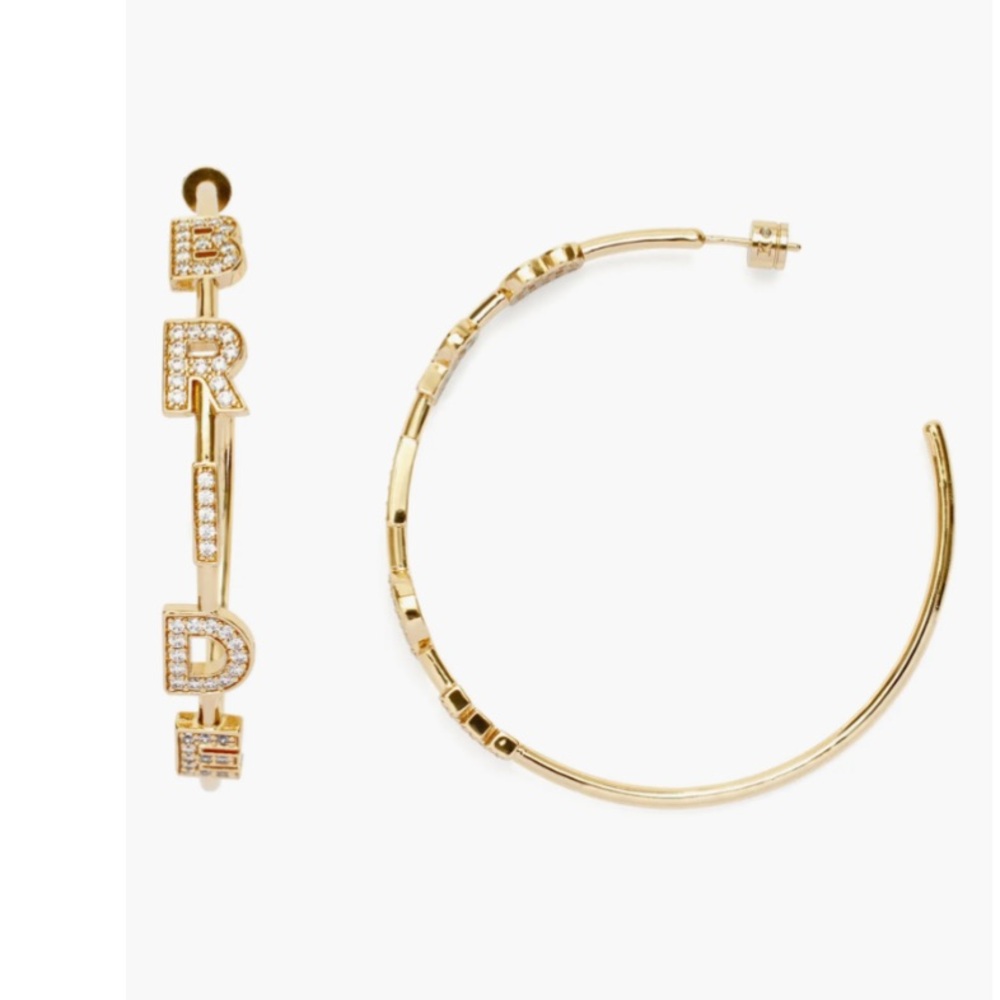 Kleinfeld New York Crystal Bride Hoop Earrings New In Box